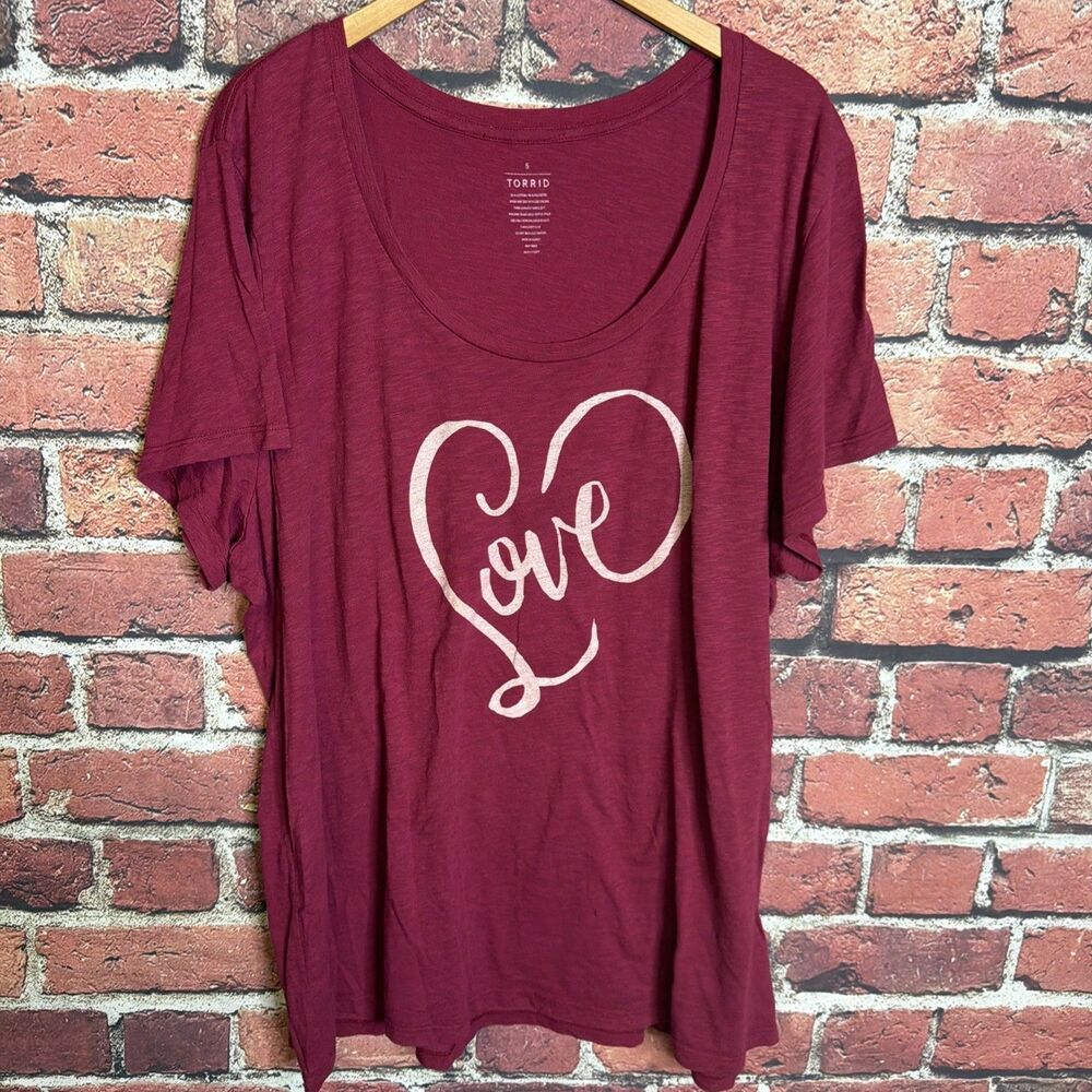 Torrid Womens Plus Size Shirt 5X Love Red